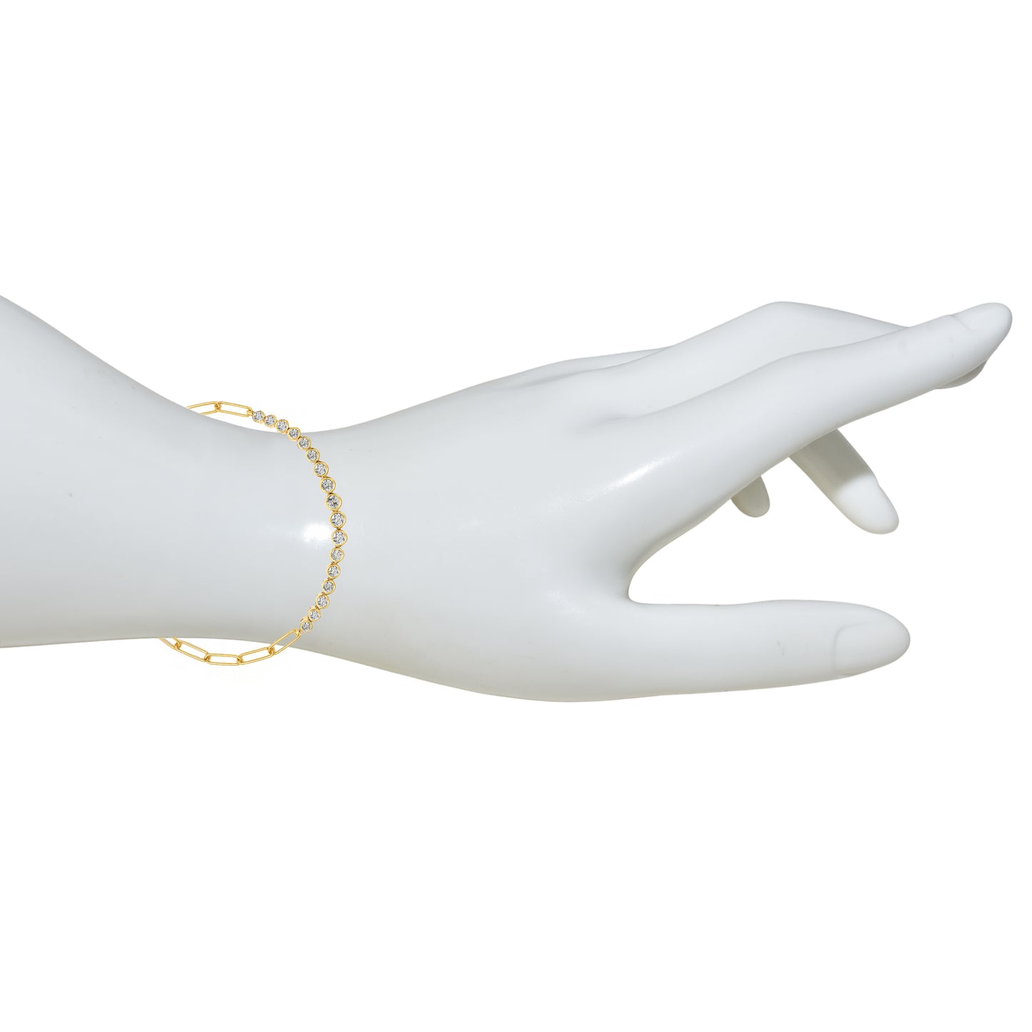 14k Diamond Round Cut Bezel Bracelet