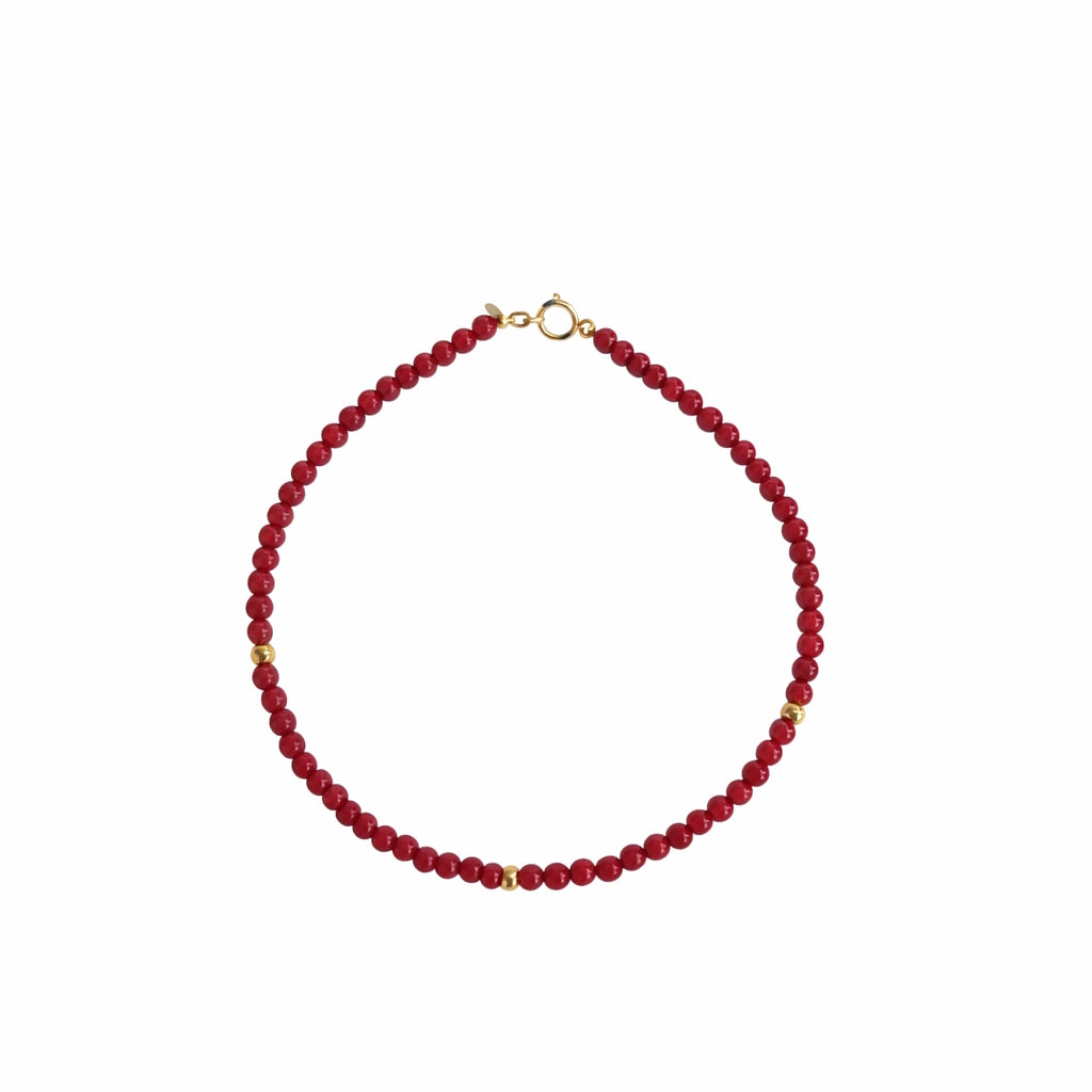 14k Gemstones Gold Ball/Roundel Bracelet