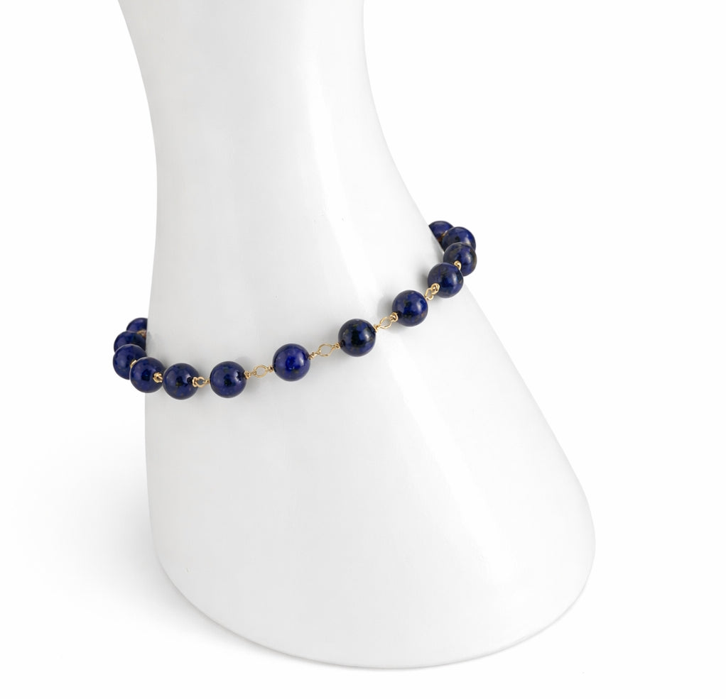 14k Lapis Link Bracelet