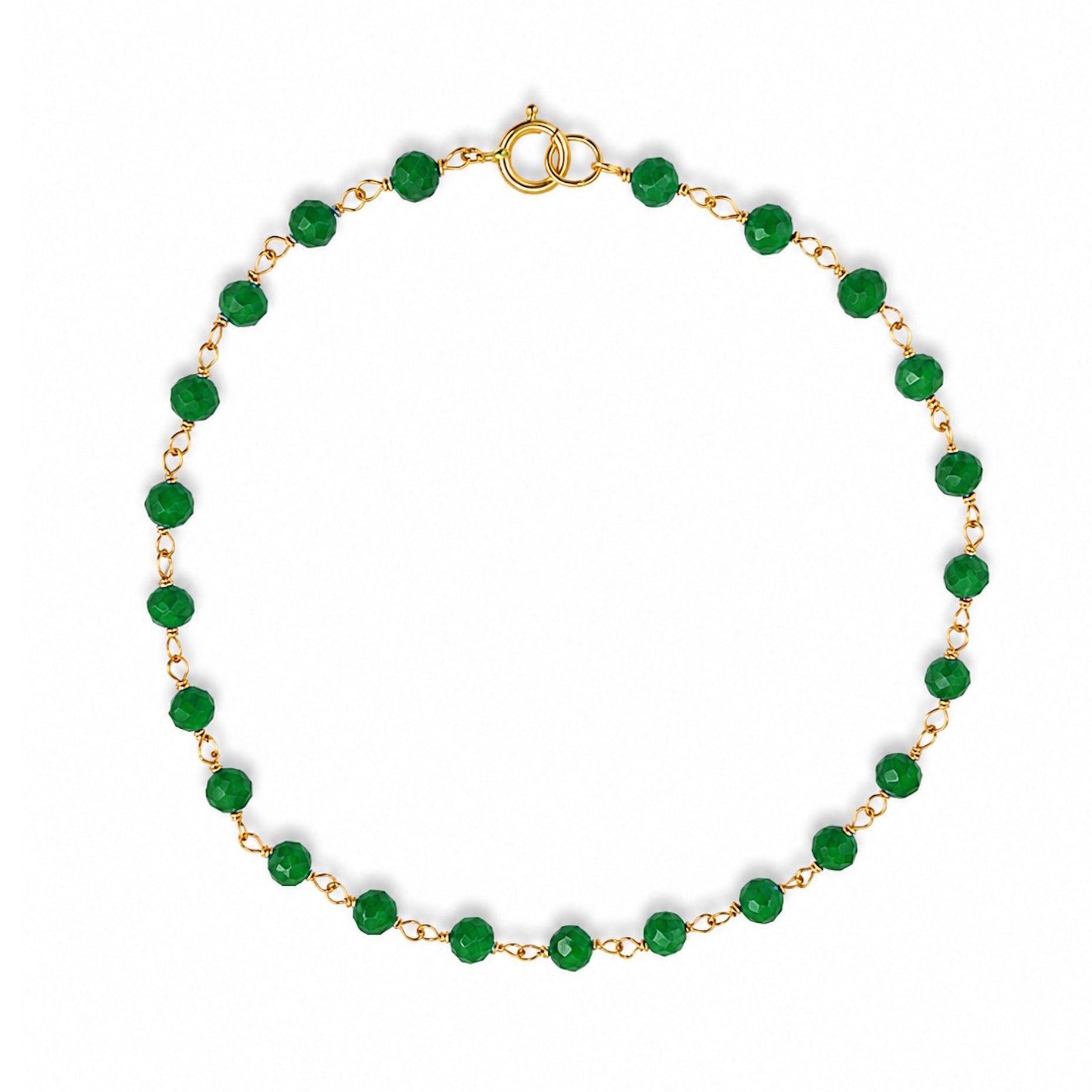 14k Dyed Gemstone Link Bracelet
