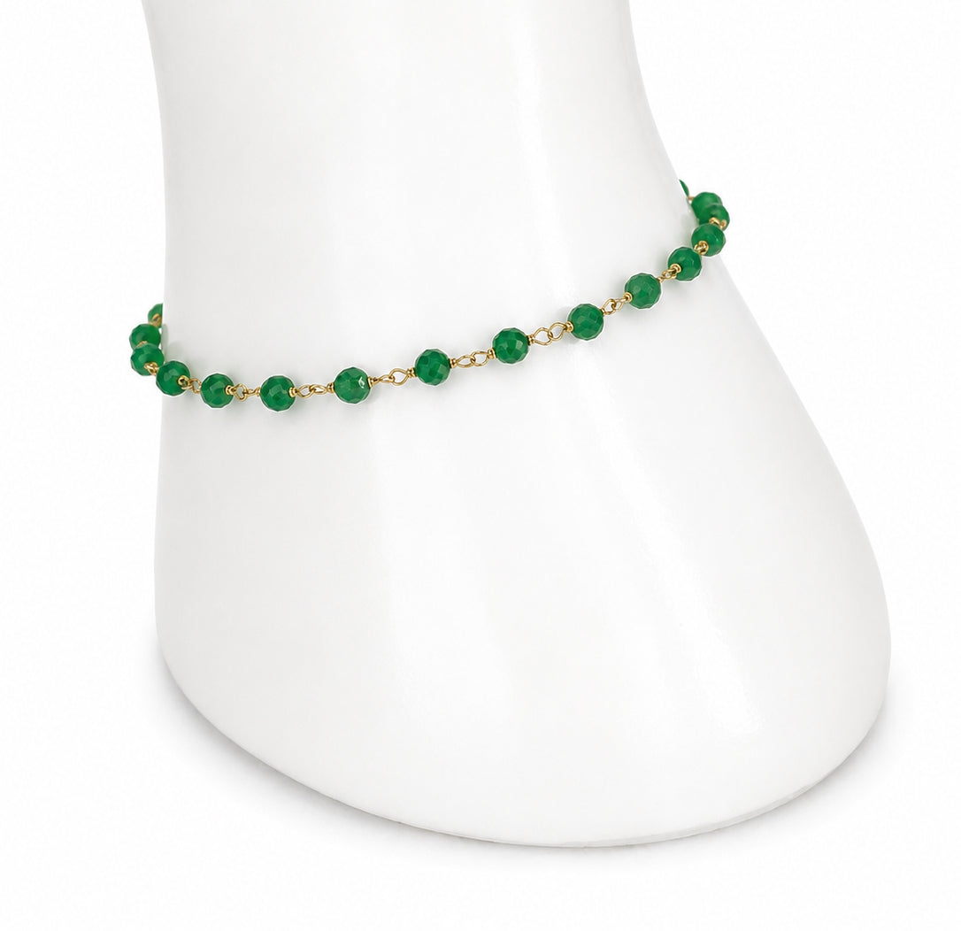 14k Dyed Gemstone Link Bracelet