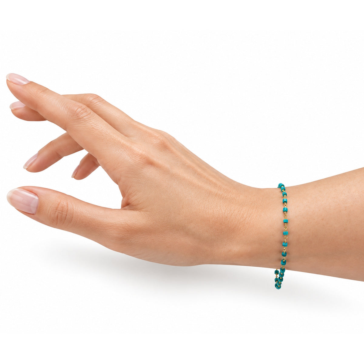 14k Turquoise Heishi Link Bracelet