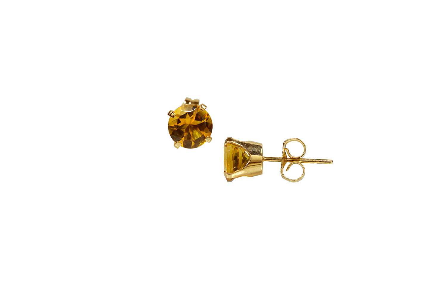 14k Citrine Stud Earrings