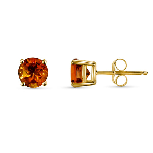 14k CitrinE Stud Earring