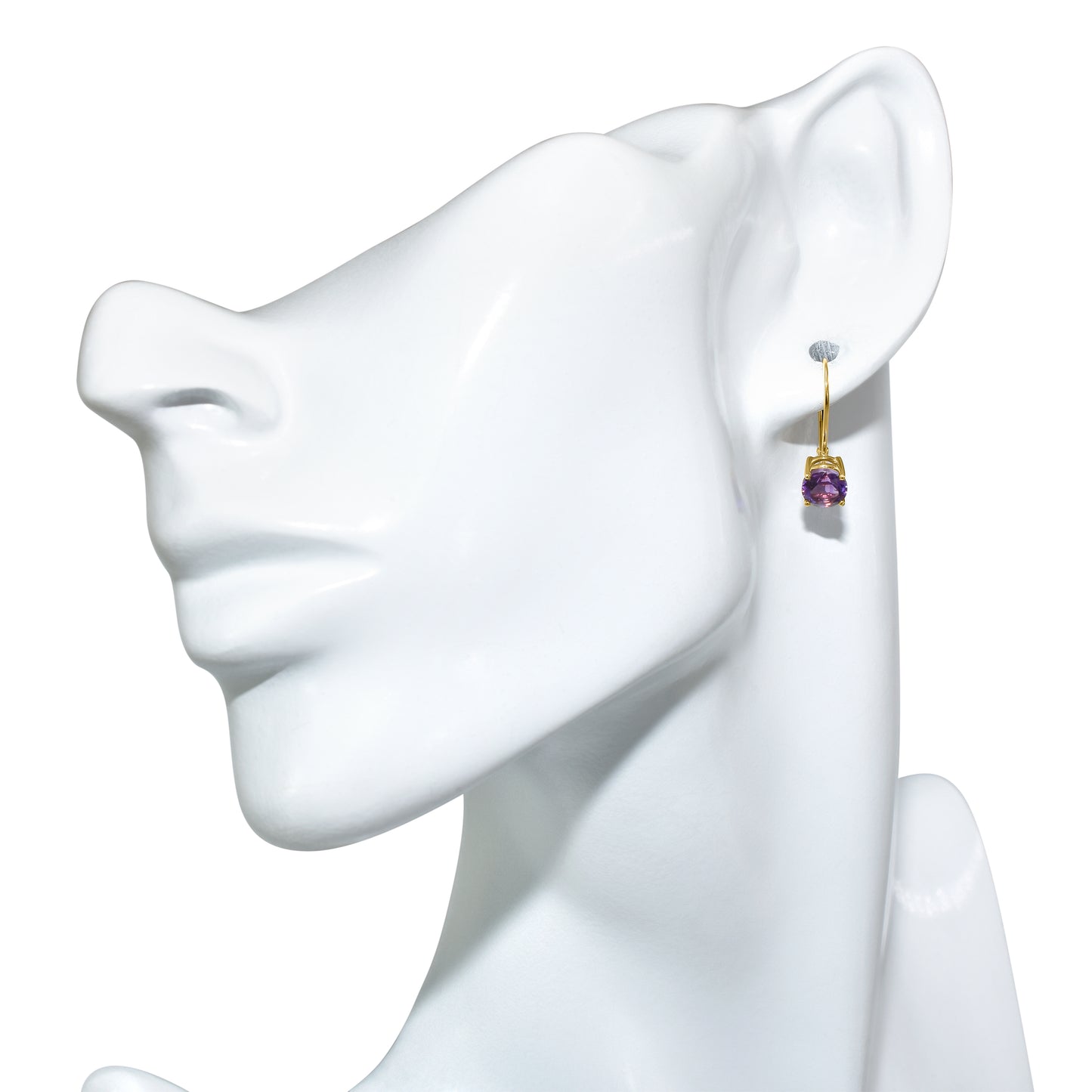 14k Amethyst Leverback Earring
