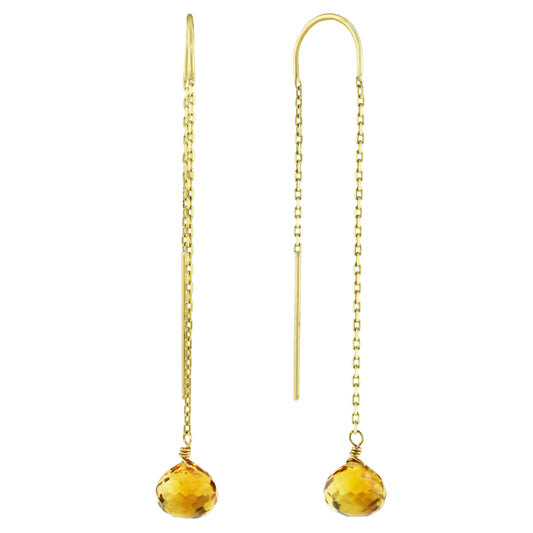 14k Gemstone Threader Earring Citrine