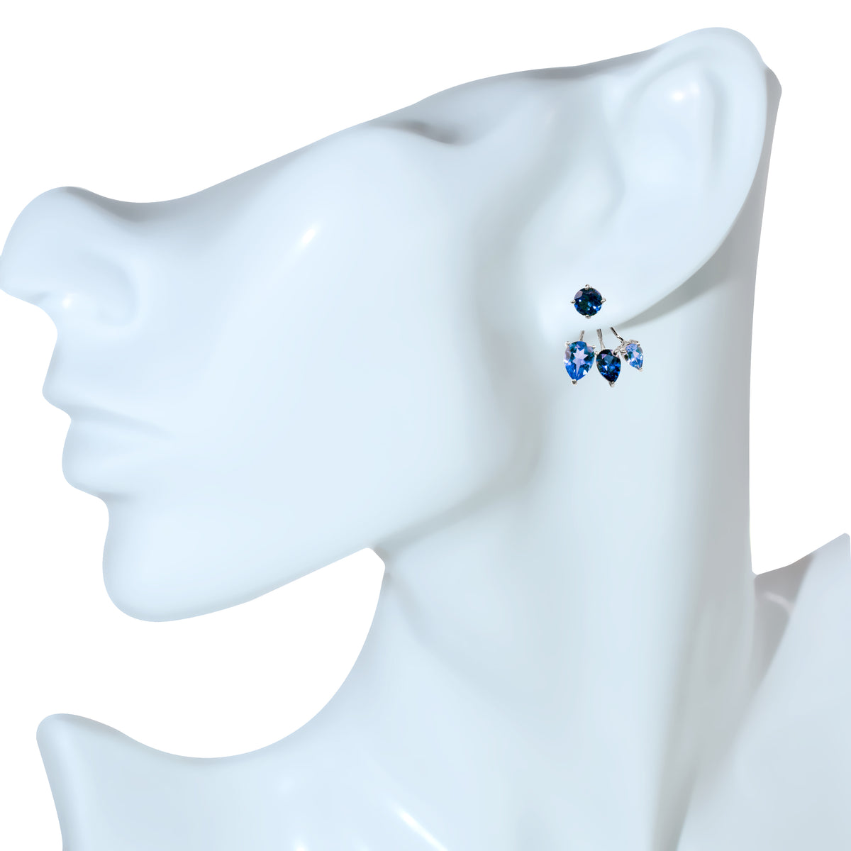 14k Gemstone Front Back Earring