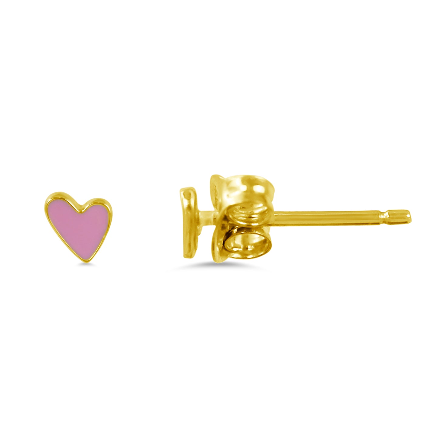 14k Pink Enamel Post Earring