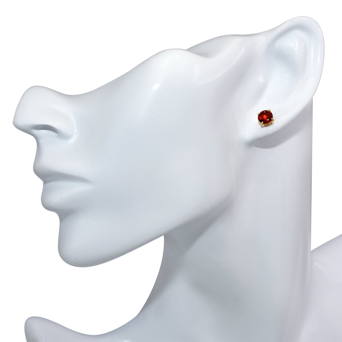 14k Lab Grown Ruby Round Stud Earring