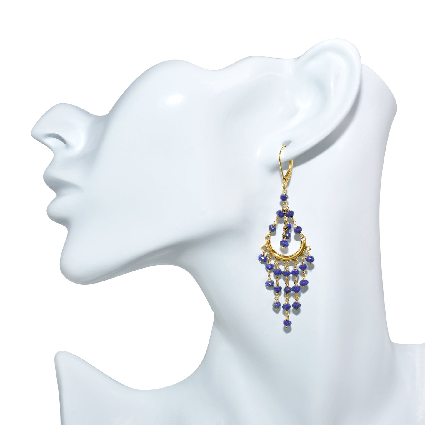 14k Lapis Chandelier Leverback Earring