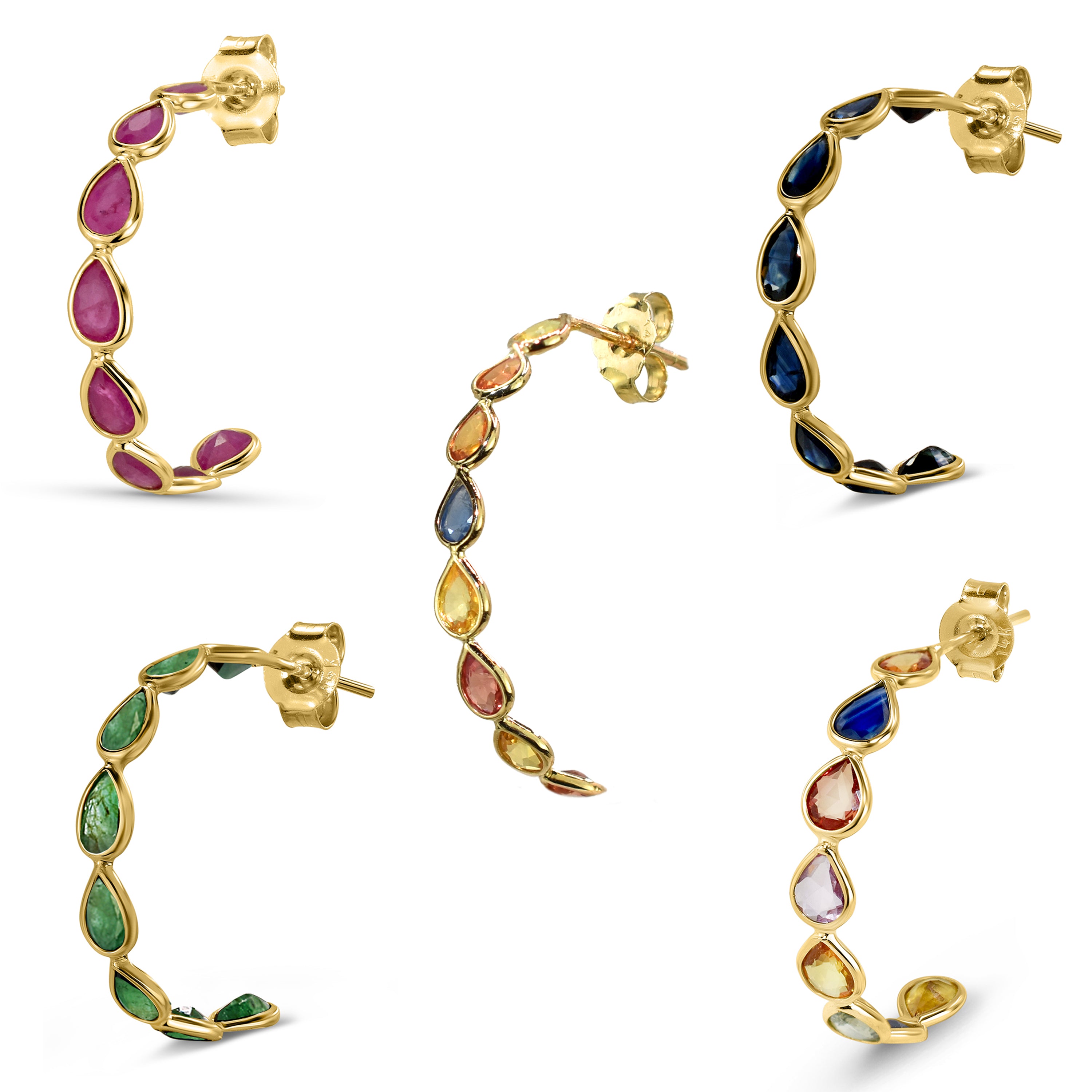 14k Pear Shape Hoop Earring