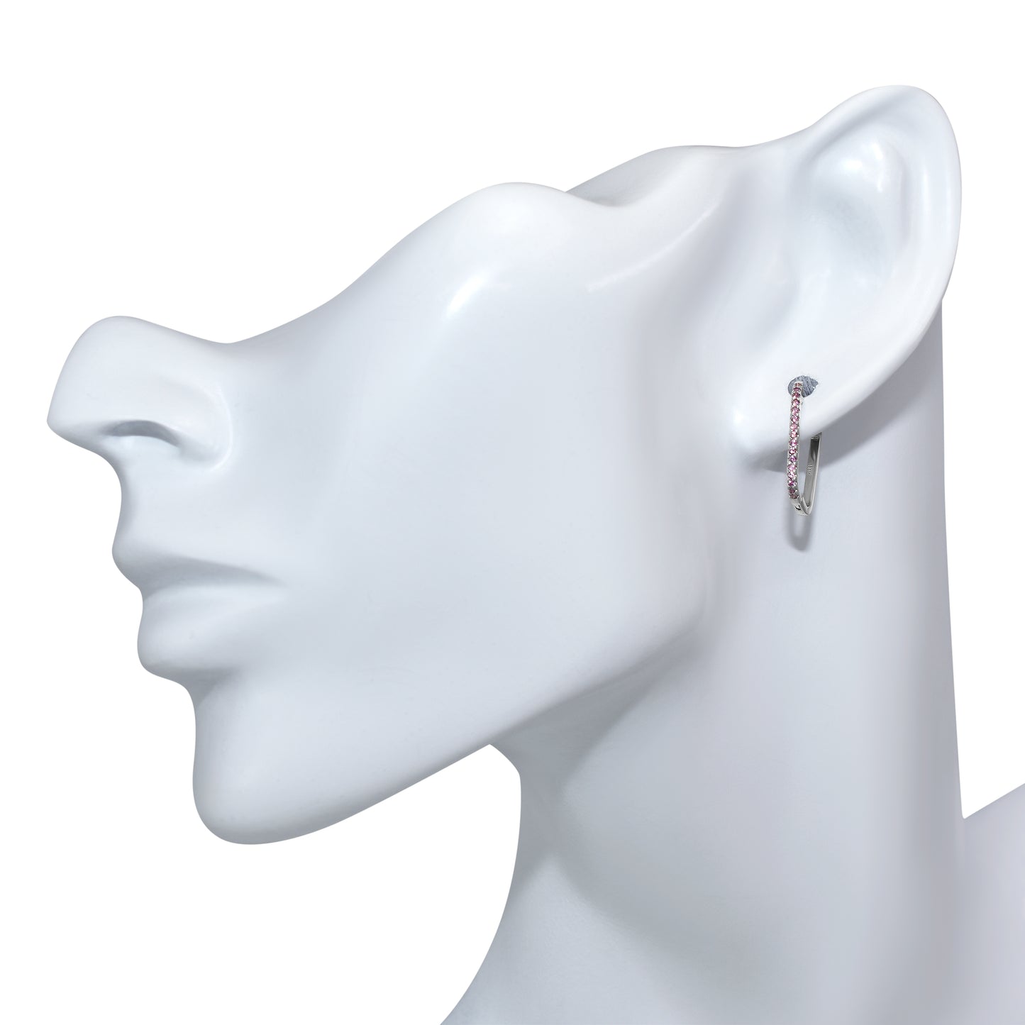 14k Gemstones U-Hoop Earring