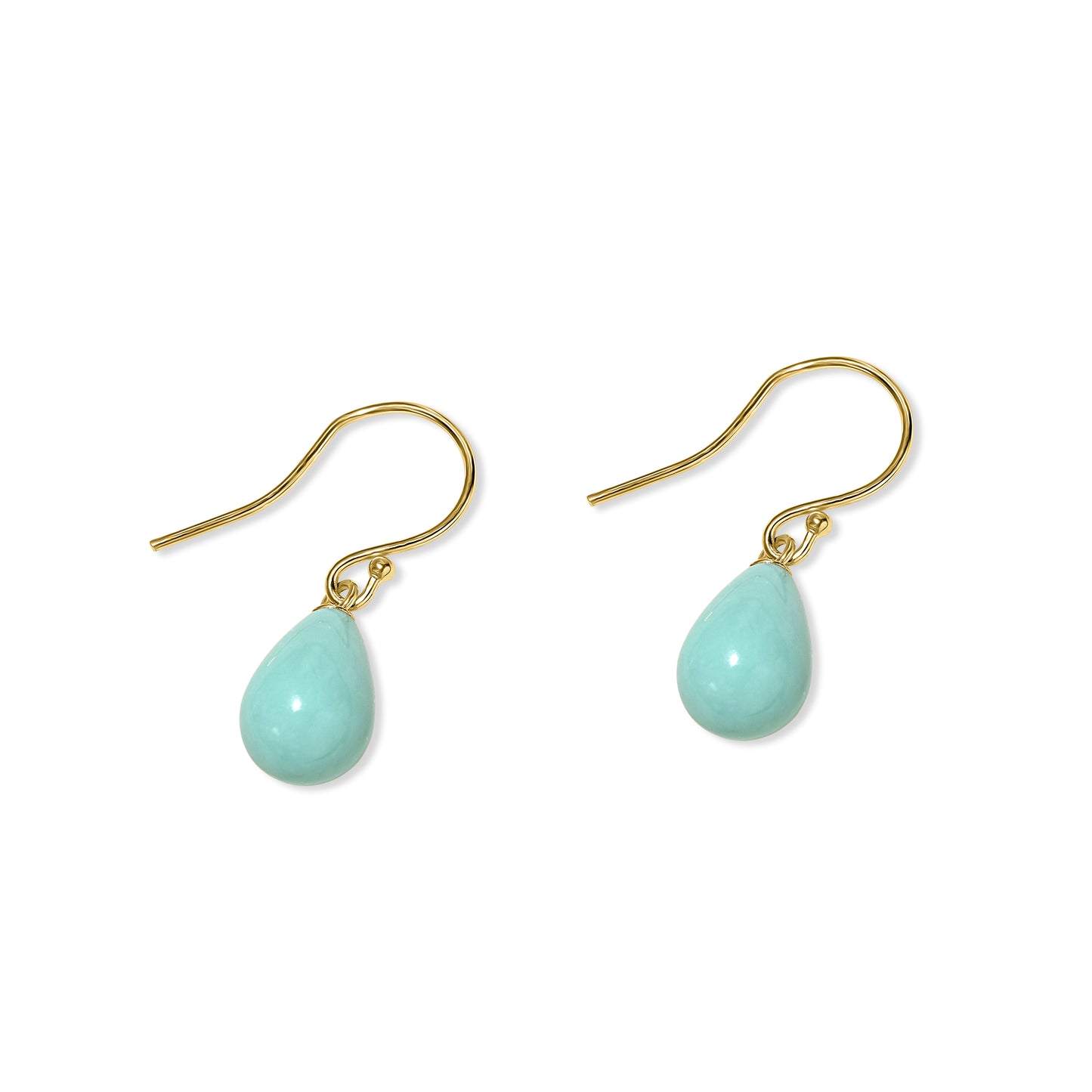 14k Turquoise Drop Hook Earring