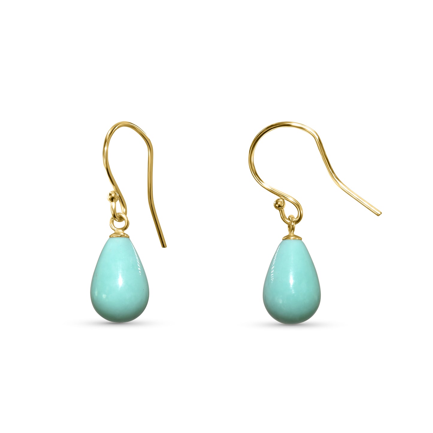 14k Turquoise Drop Hook Earring