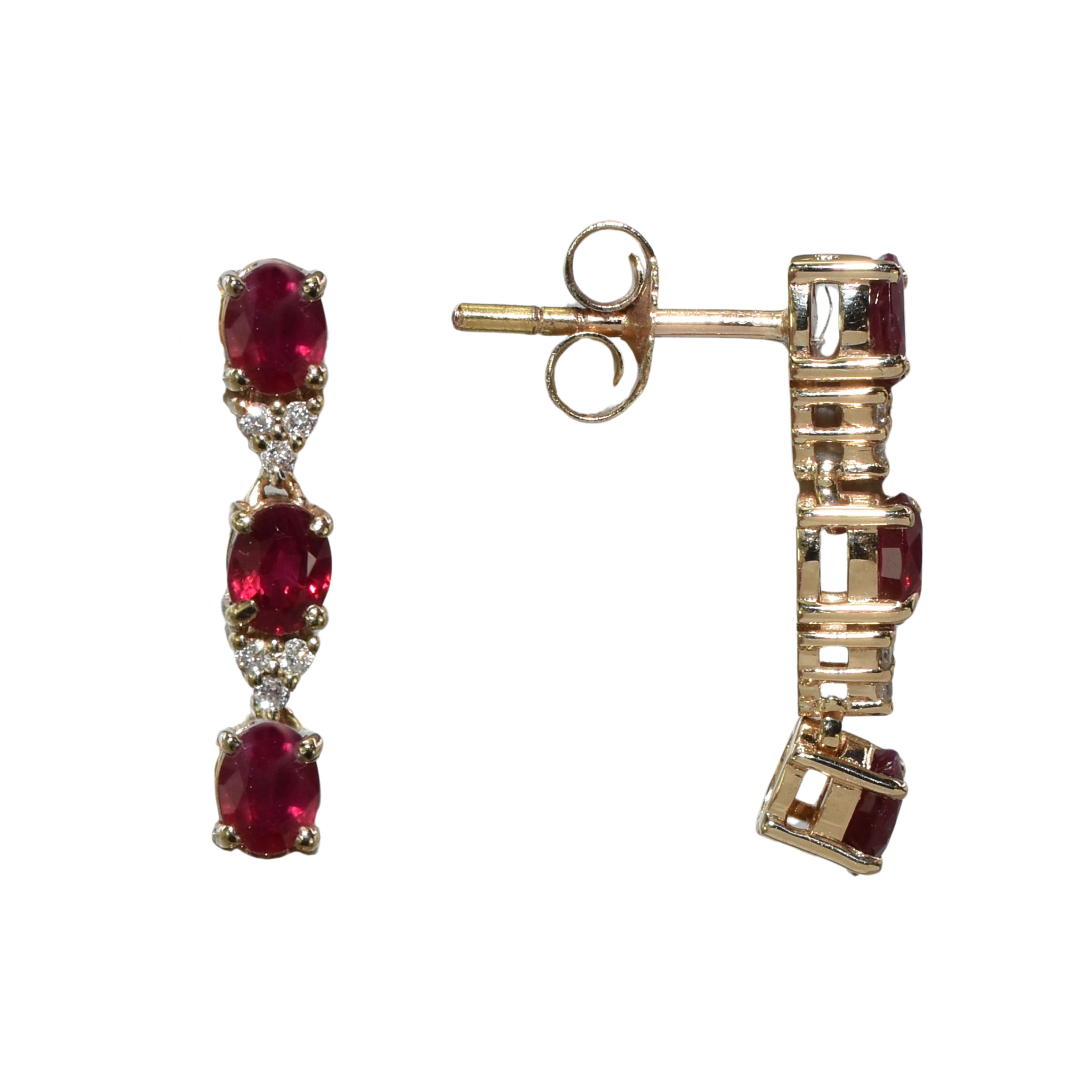 14k Diamond Oval Cut Earring