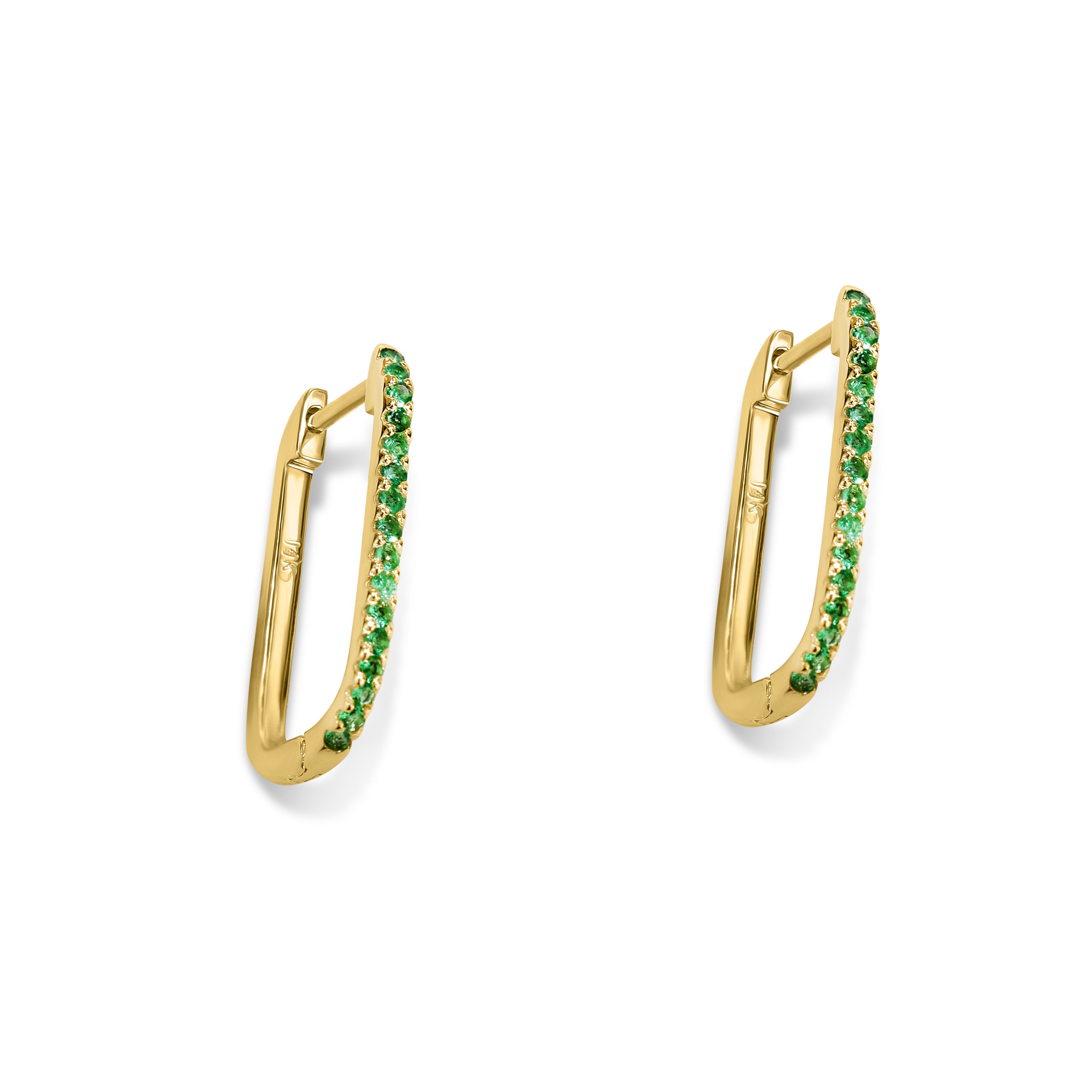 14k Gemstones U-Shape Earring