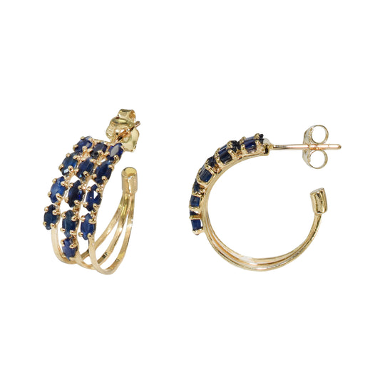 14k Sapphire Multi Stone Earring