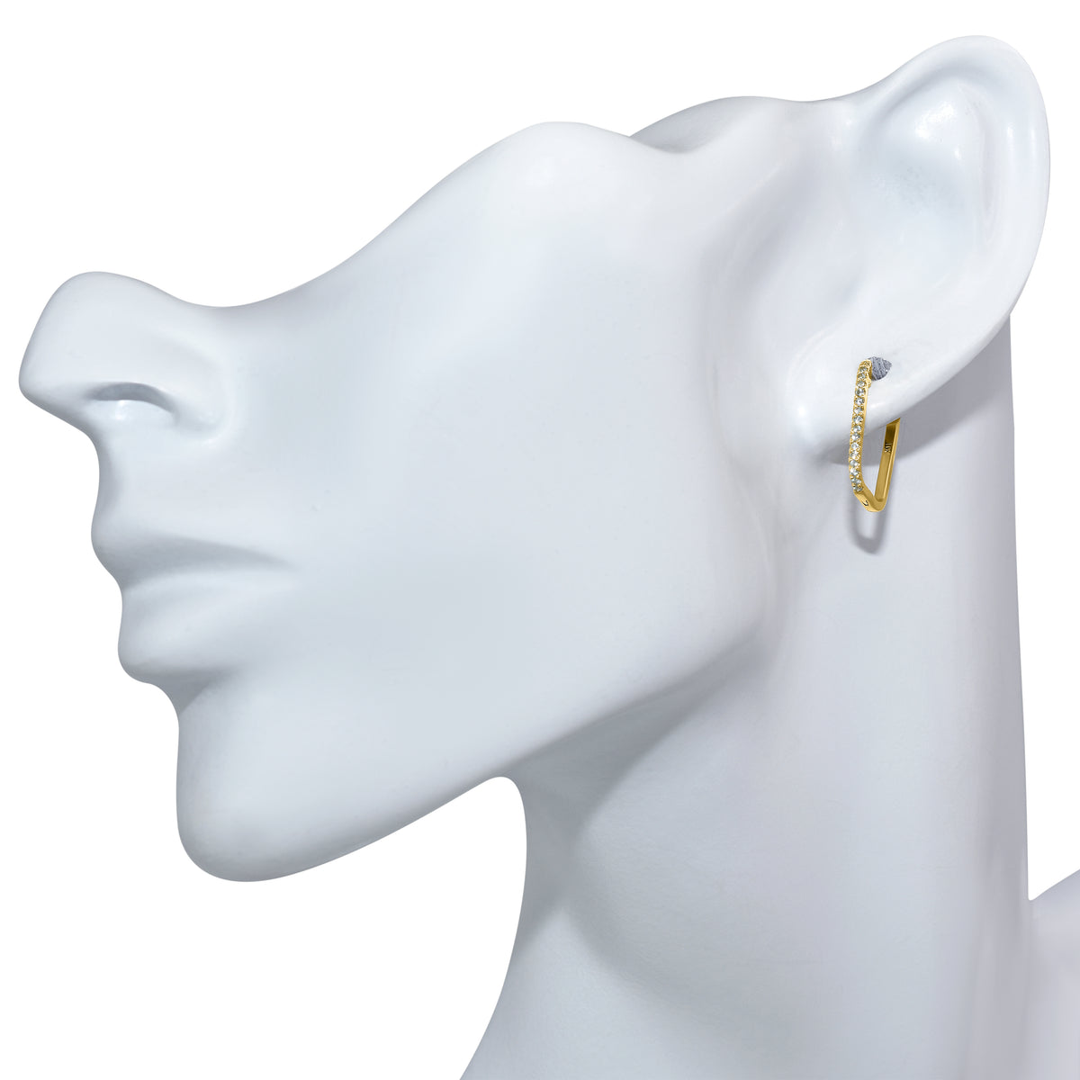 14k Gemstones U-Shape Earring