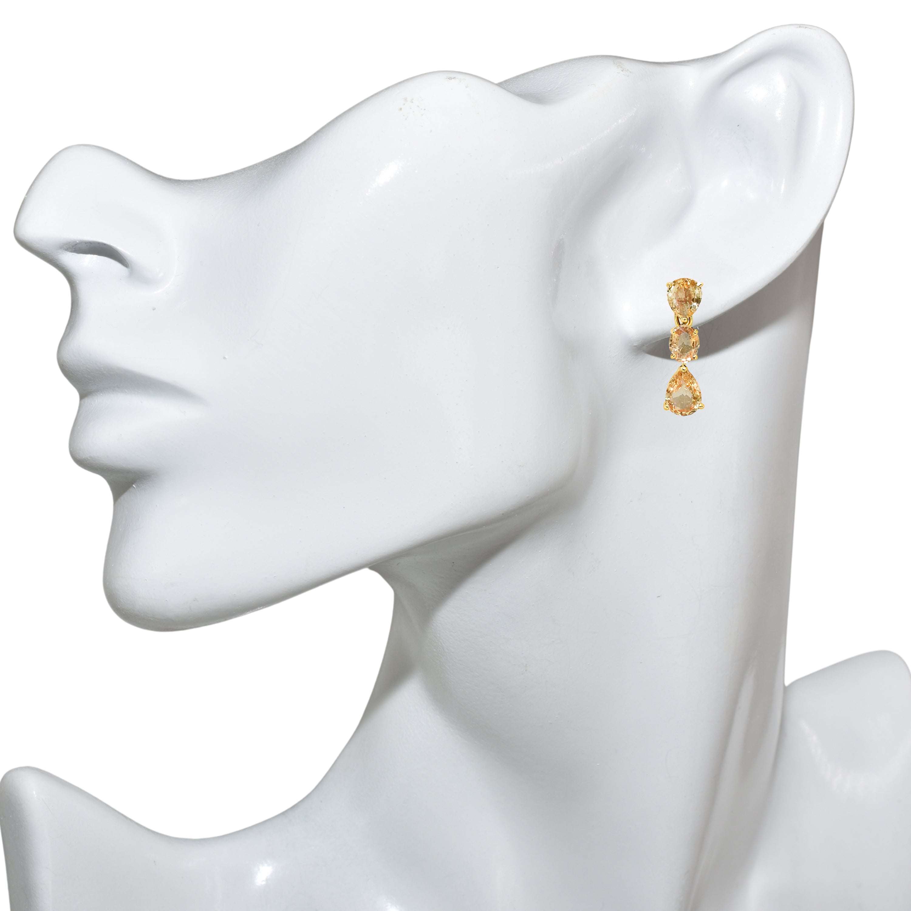 14k Yellow Sapphire Drop Earring