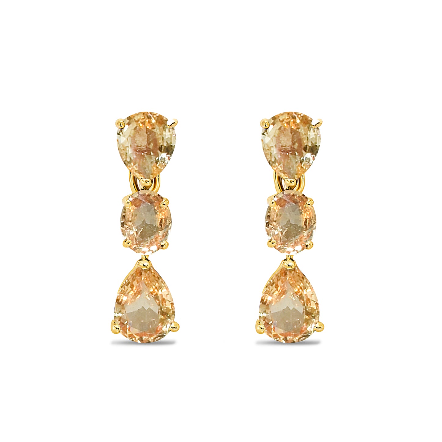 14k Yellow Sapphire Drop Earring