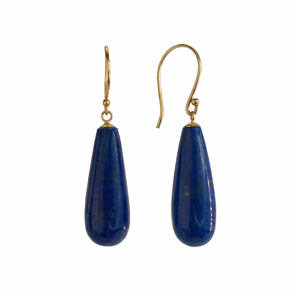 14k Lapis Drop Hook Earring