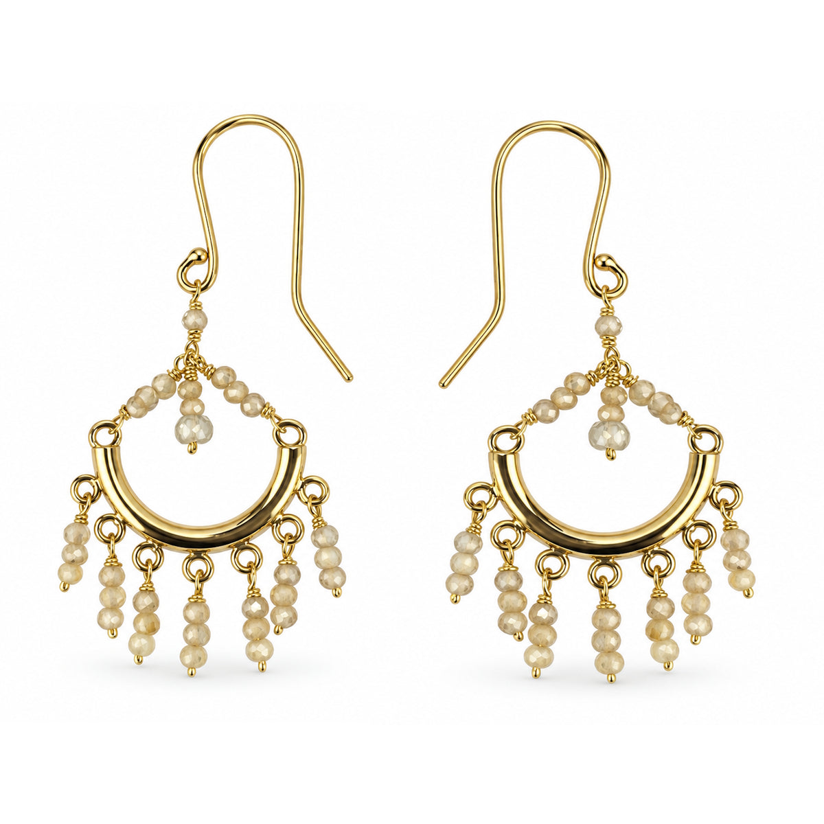 14k Dyed Ruby, Emerald or Sapphire Chandelier Hook Earring