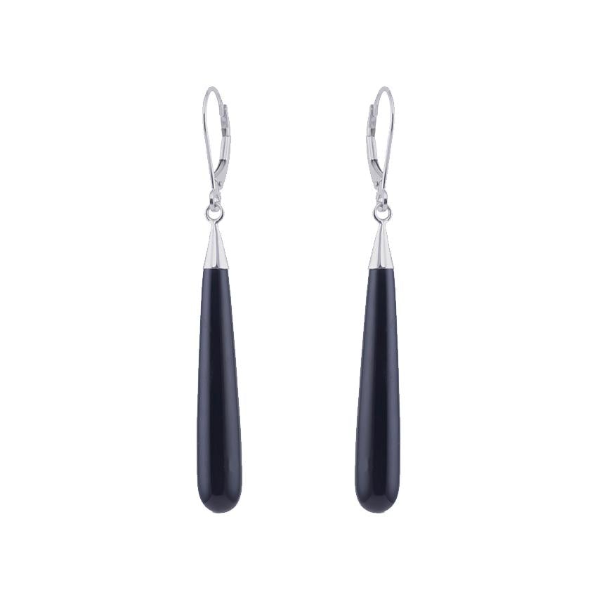 14kw Long Tear Drop Black Onyx Earring freeshipping - Jewelmak Shop