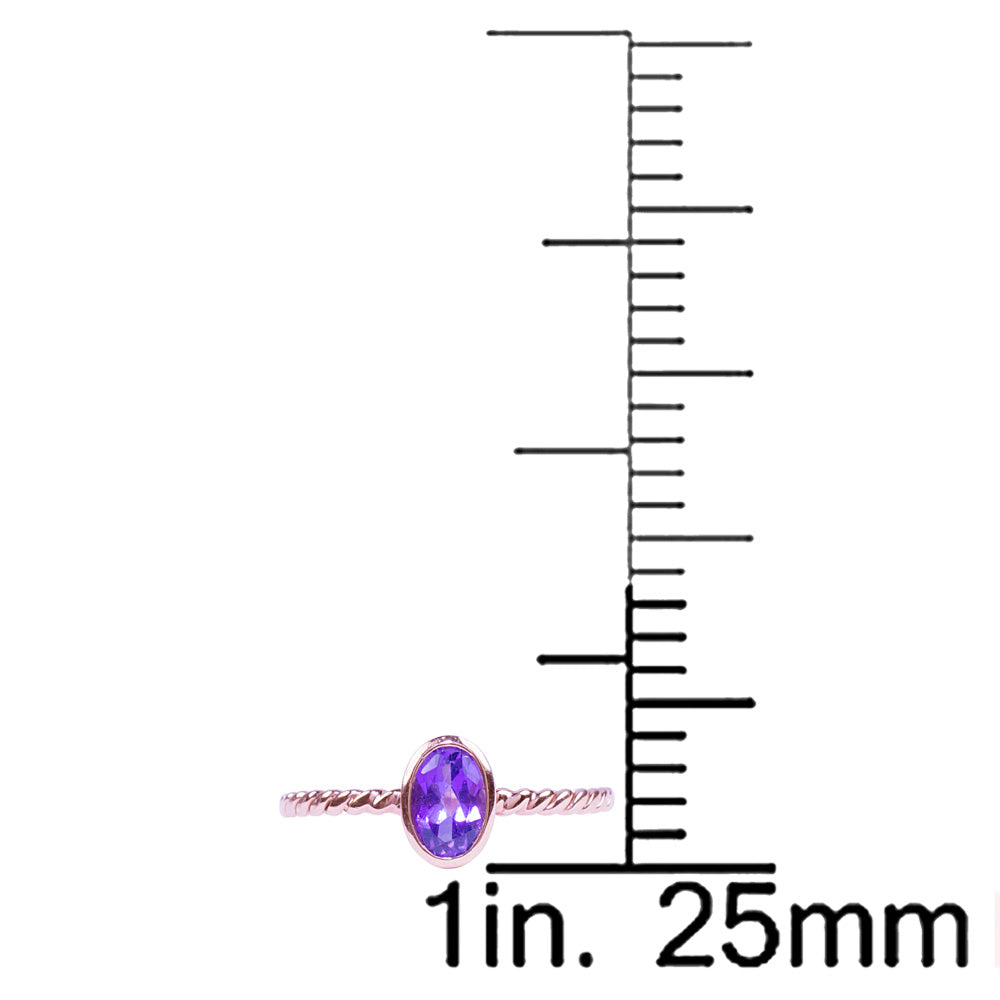 14k Twisted Oval Faceted Amethyst Ring