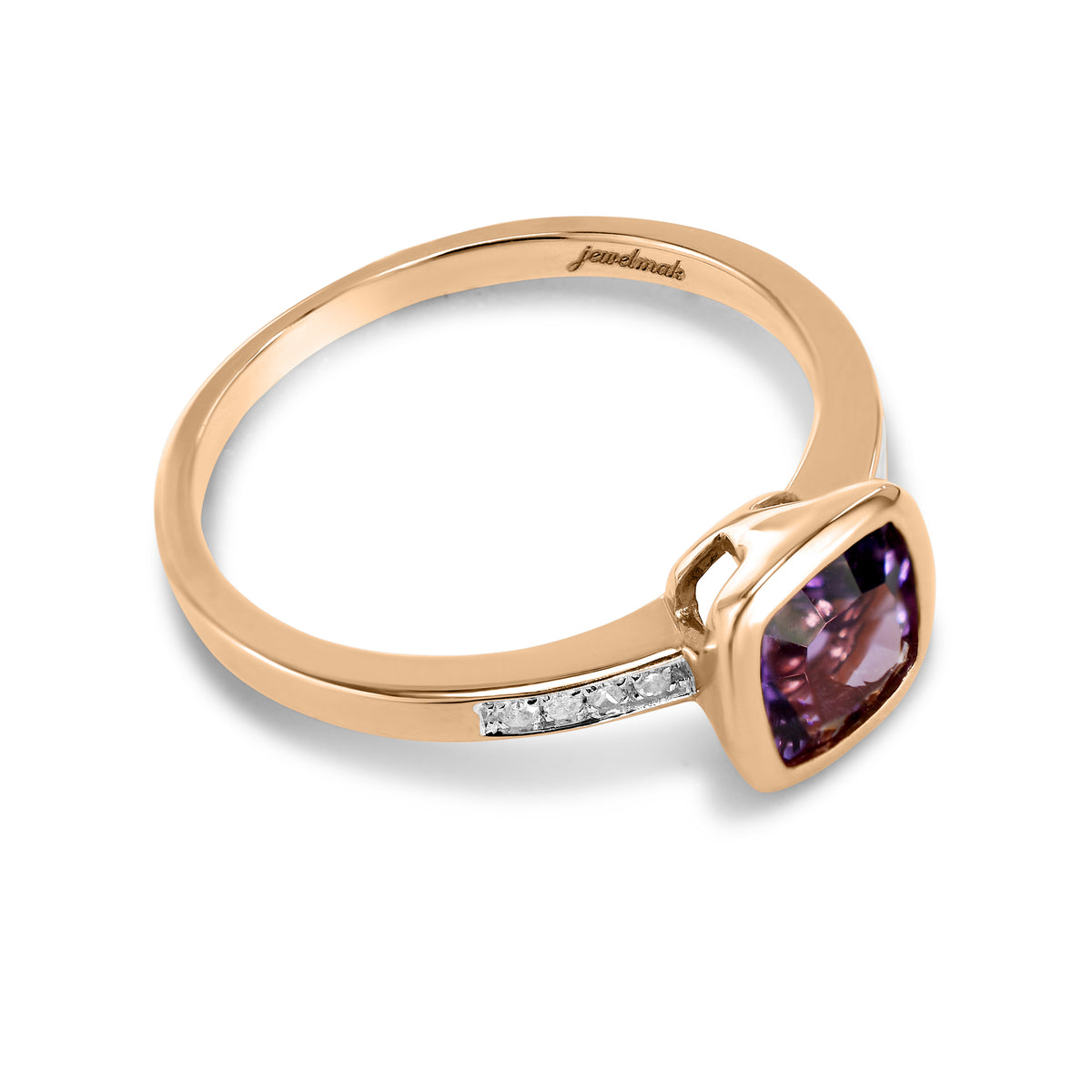 14k Amethyst Diamond Ring