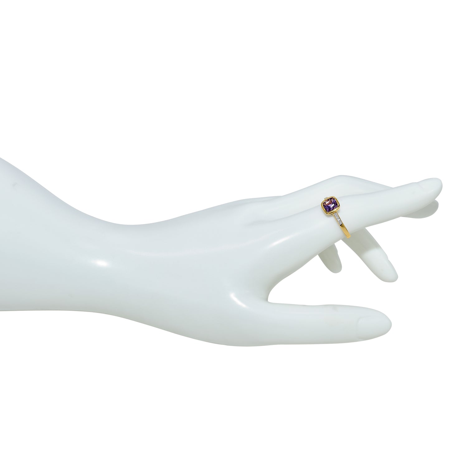 14k Amethyst Diamond Ring