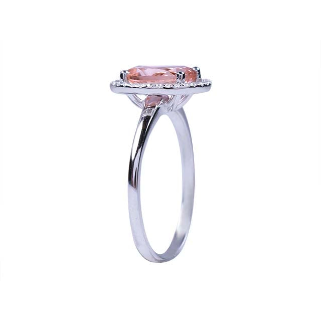 18k White Gold Morganite Diamond Ring
