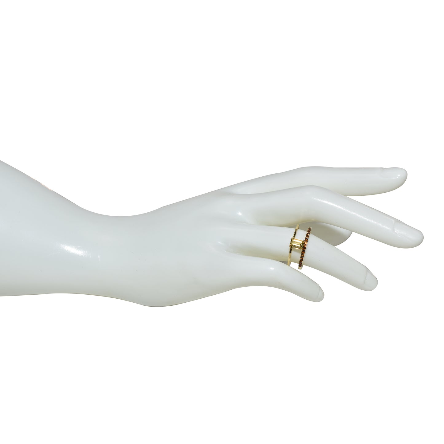 14k Yellow Beryl & Citrine Open Band Ring