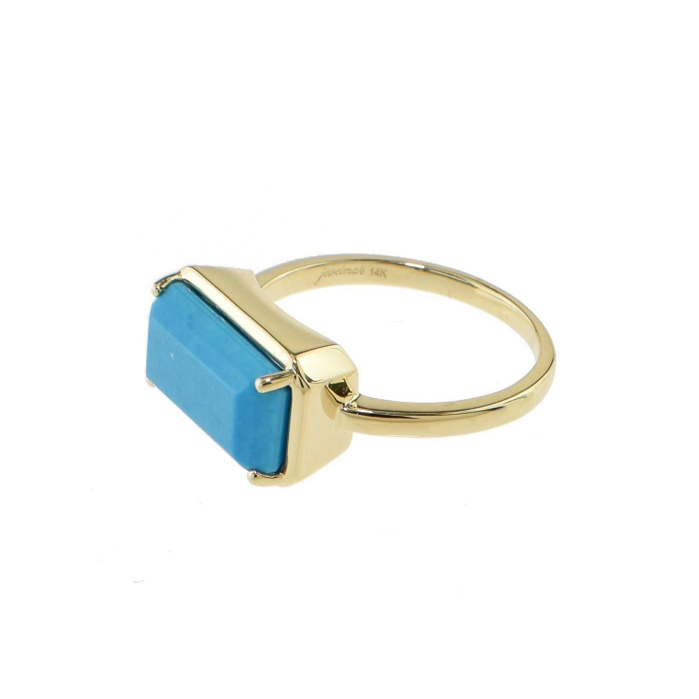 14k Turq Emerald Cut Ring