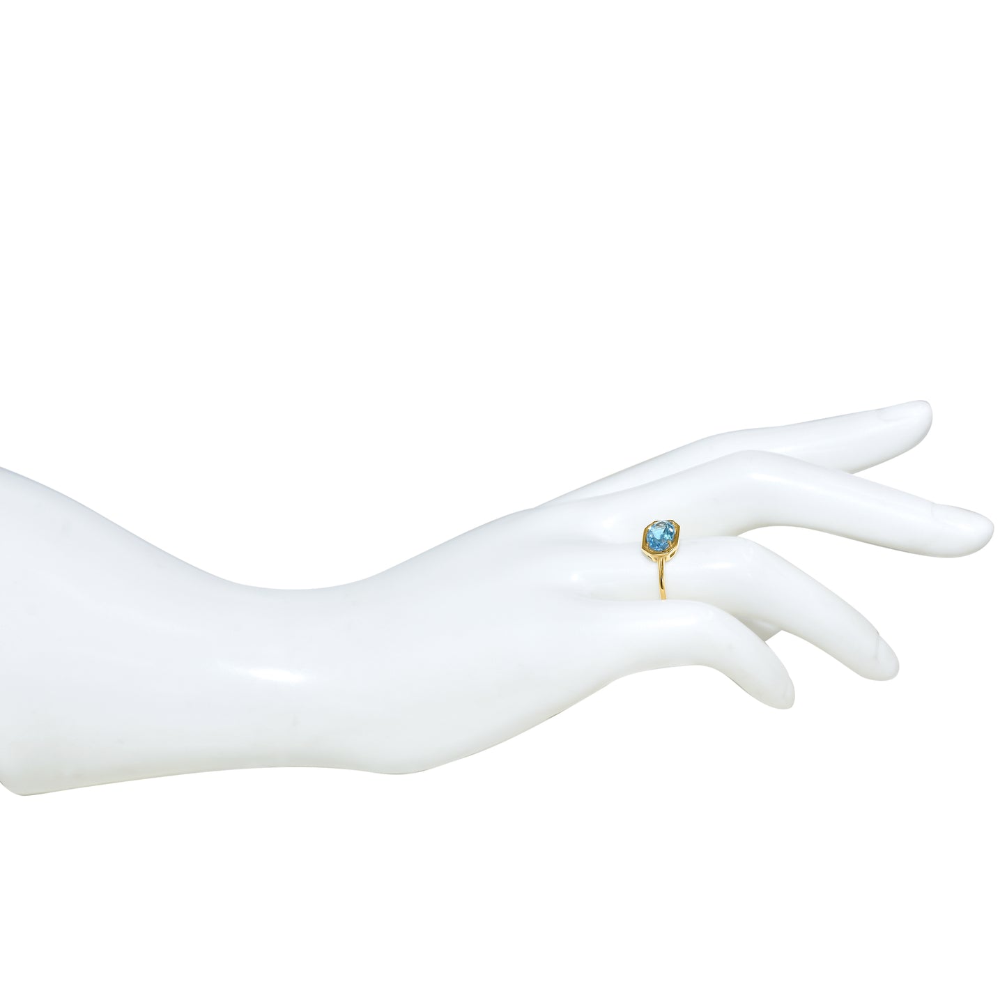 14k Swiss Blue Topaz Oval Ring