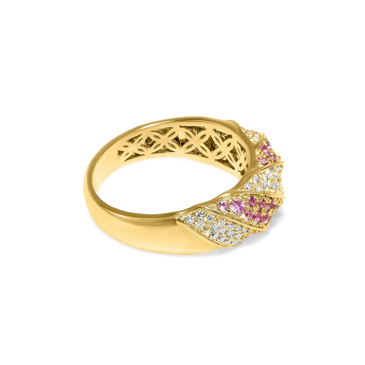 14k Pink Sapphire Diamond Ring