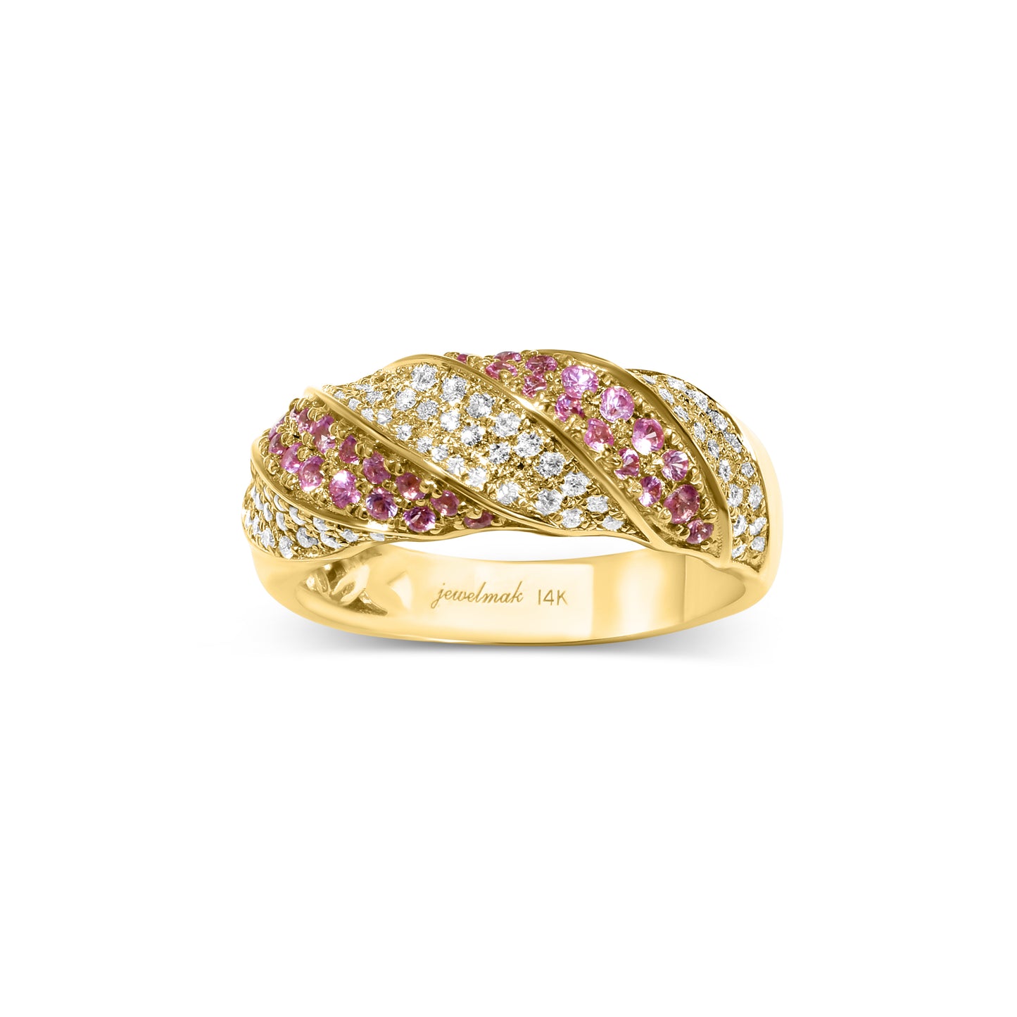 14k Pink Sapphire Diamond Ring