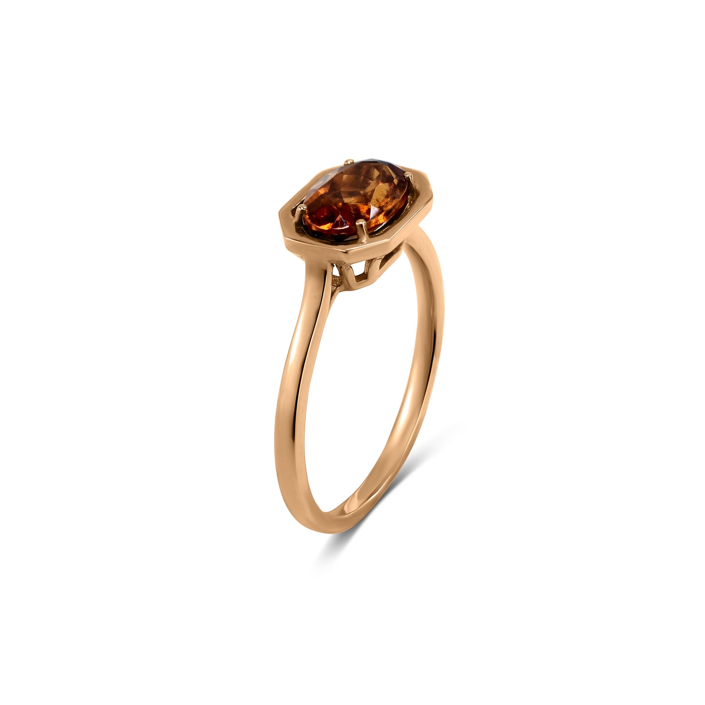 14k Oval Garnet Ring