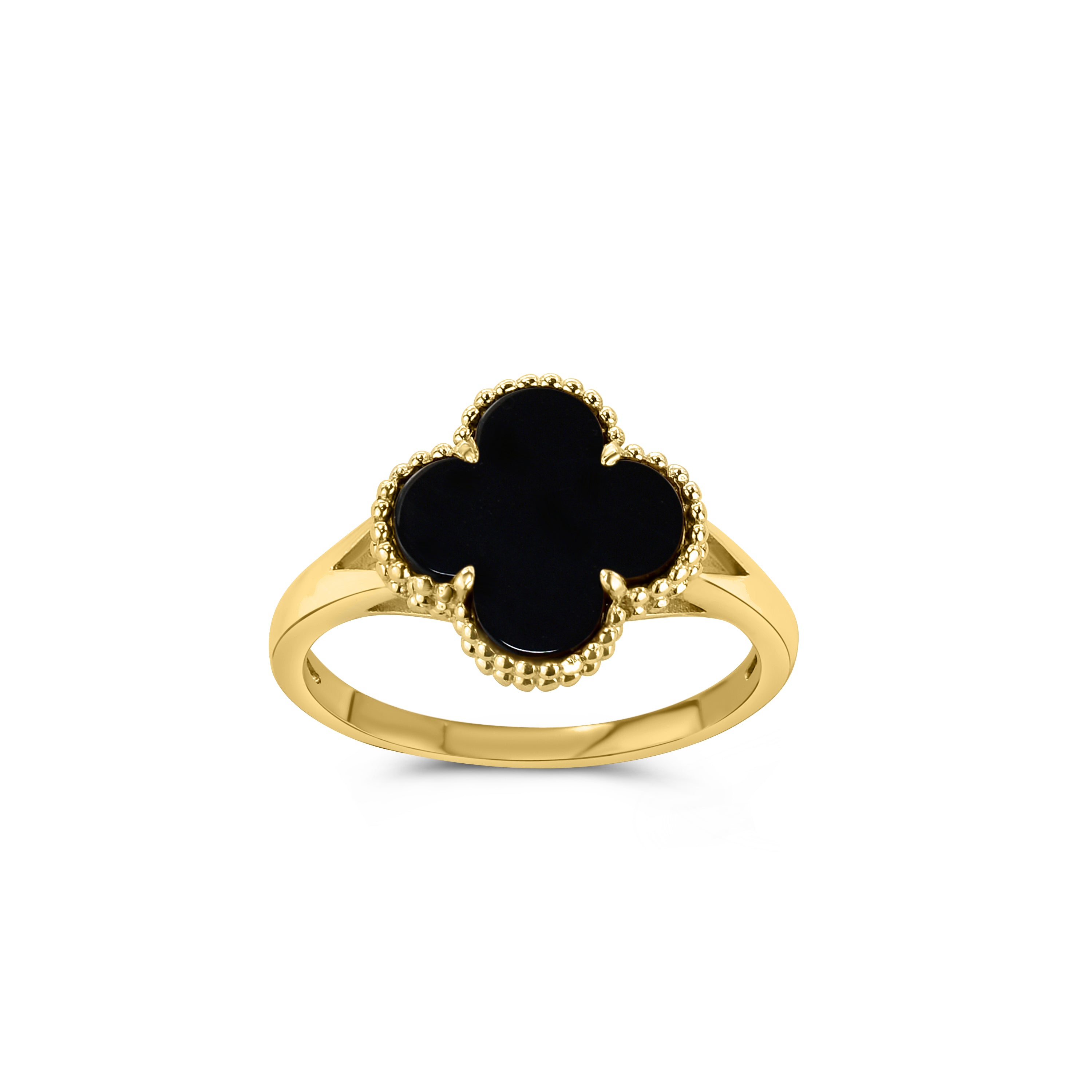 14k Yellow Gold Clover Ring