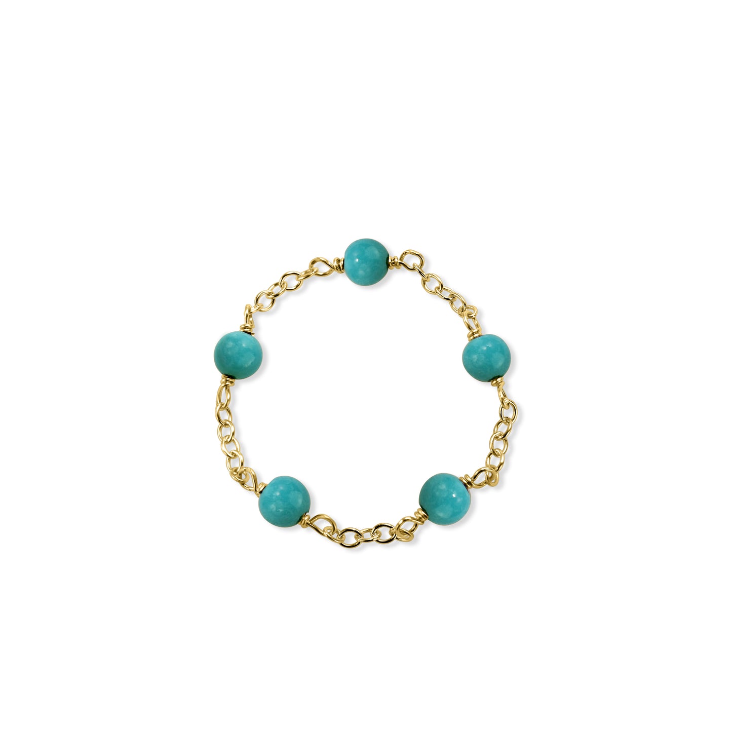 14k Gold Chain Stackable Ring