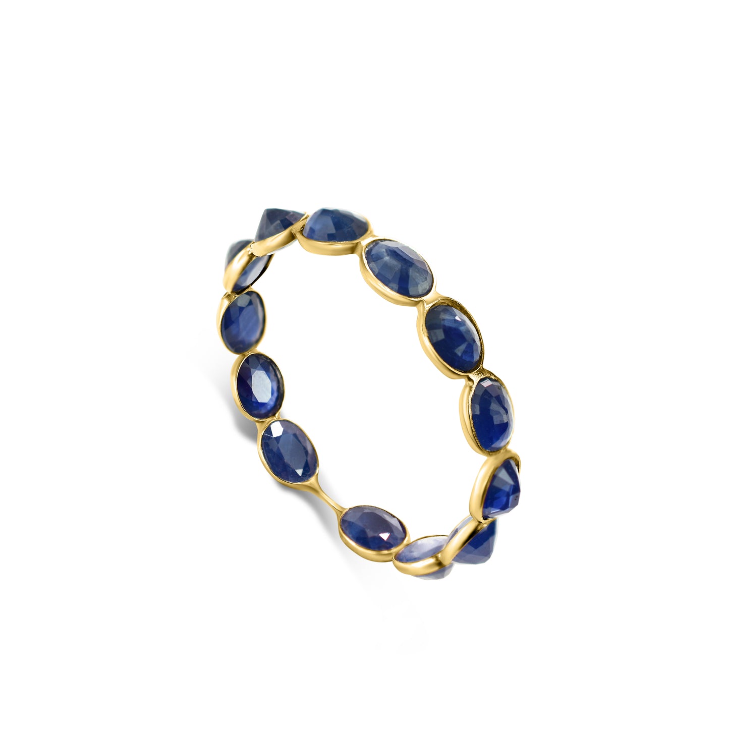14k Oval Shape Single Row Bezel Ring