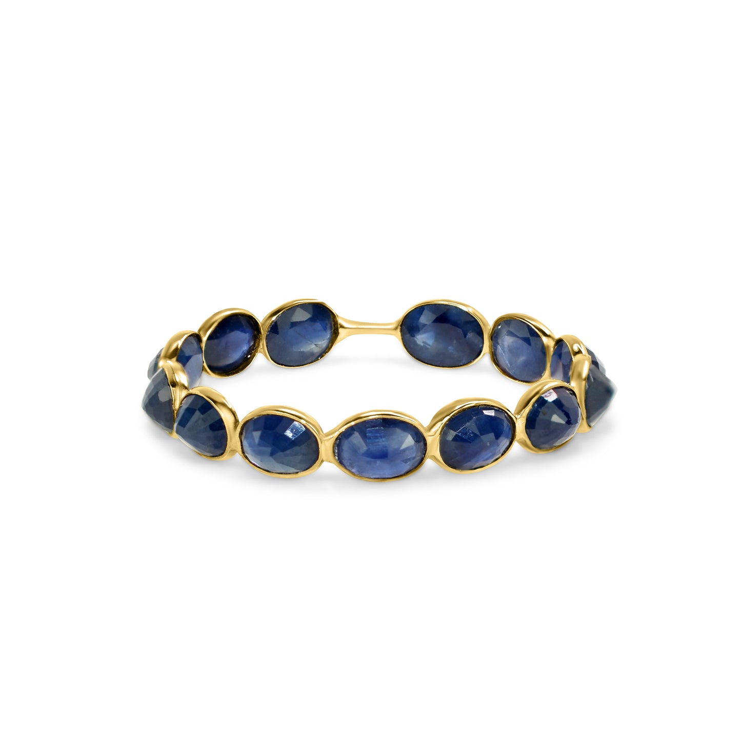 14k Oval Shape Single Row Bezel Ring