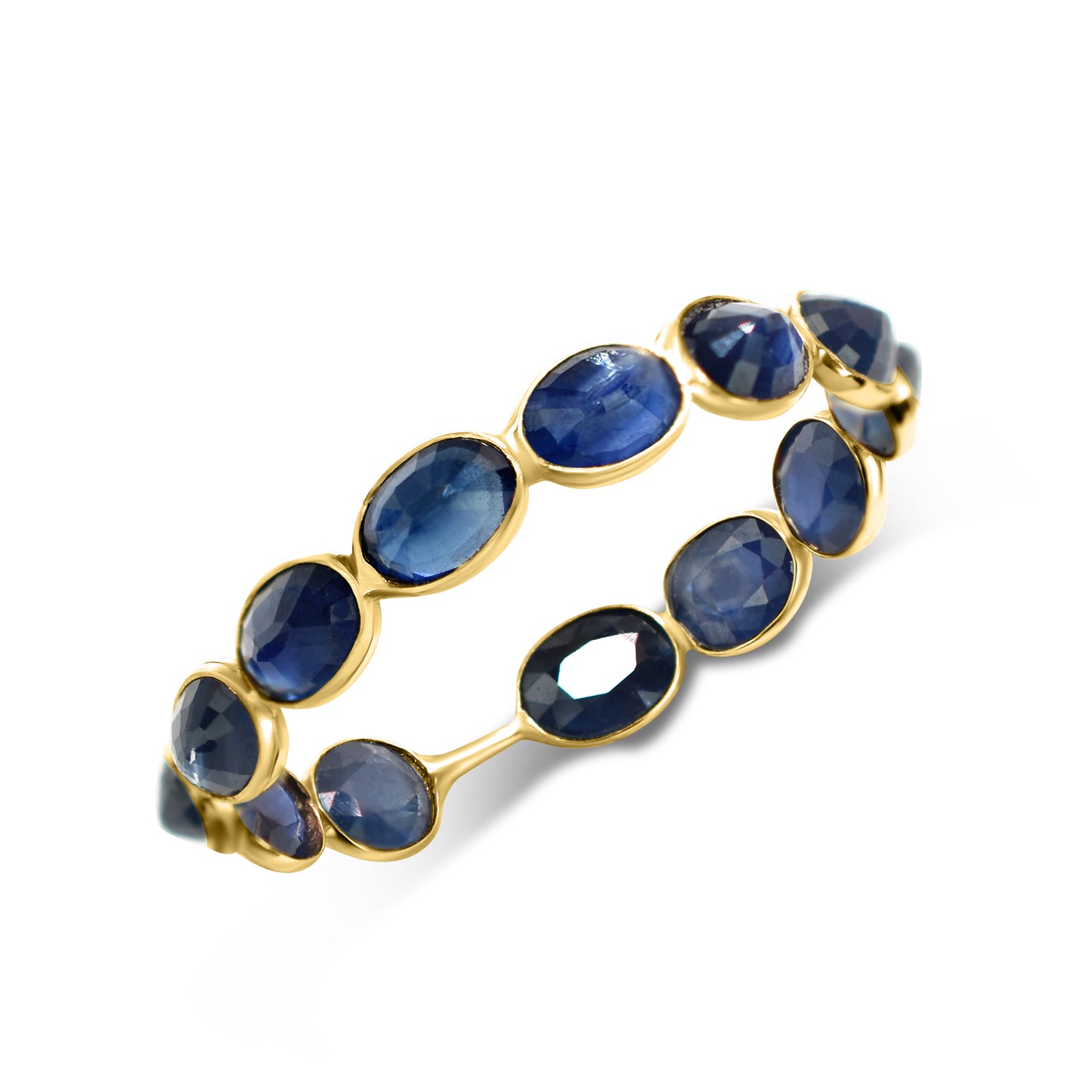 14k Oval Shape Single Row Bezel Ring
