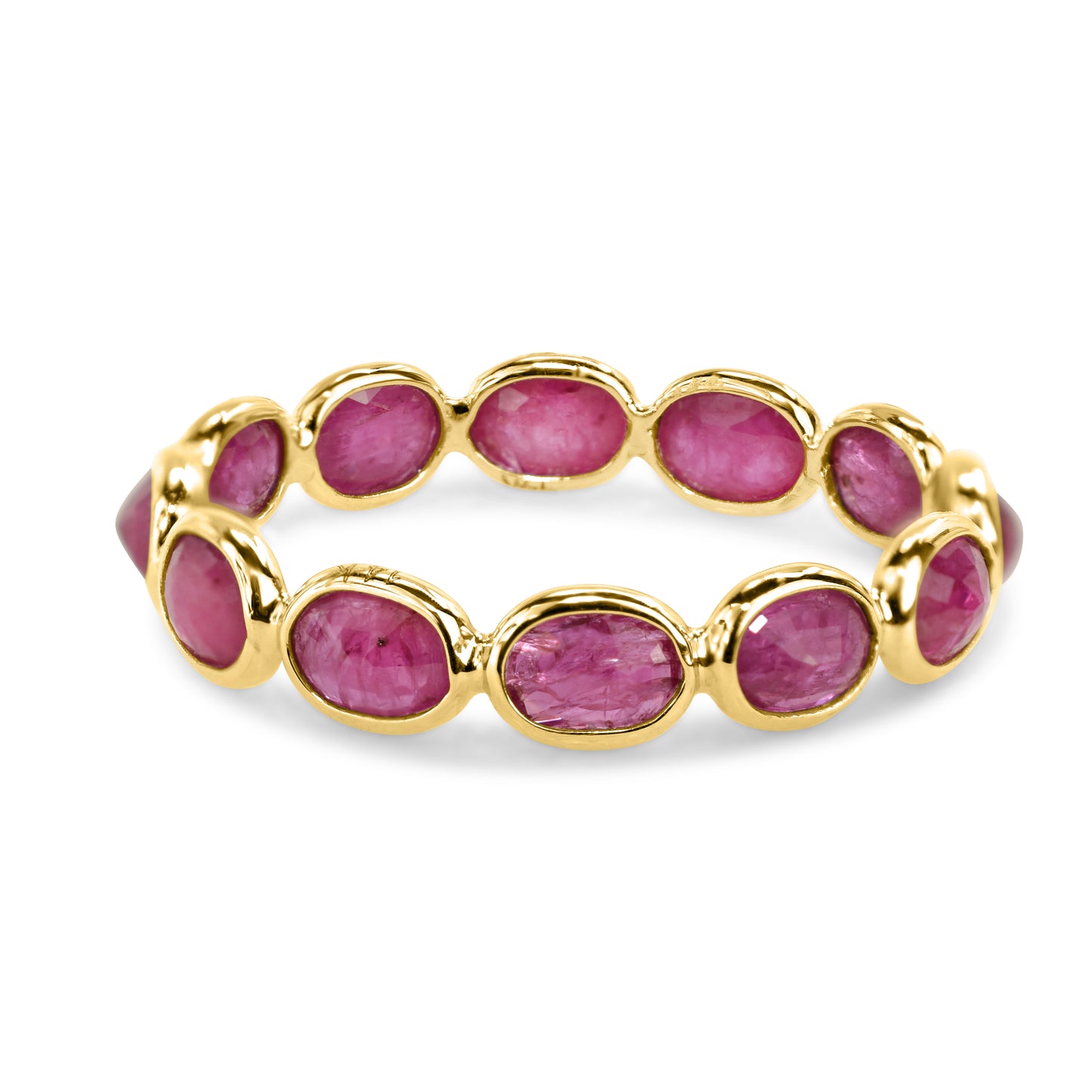 14k Oval Shape Single Row Bezel Ring