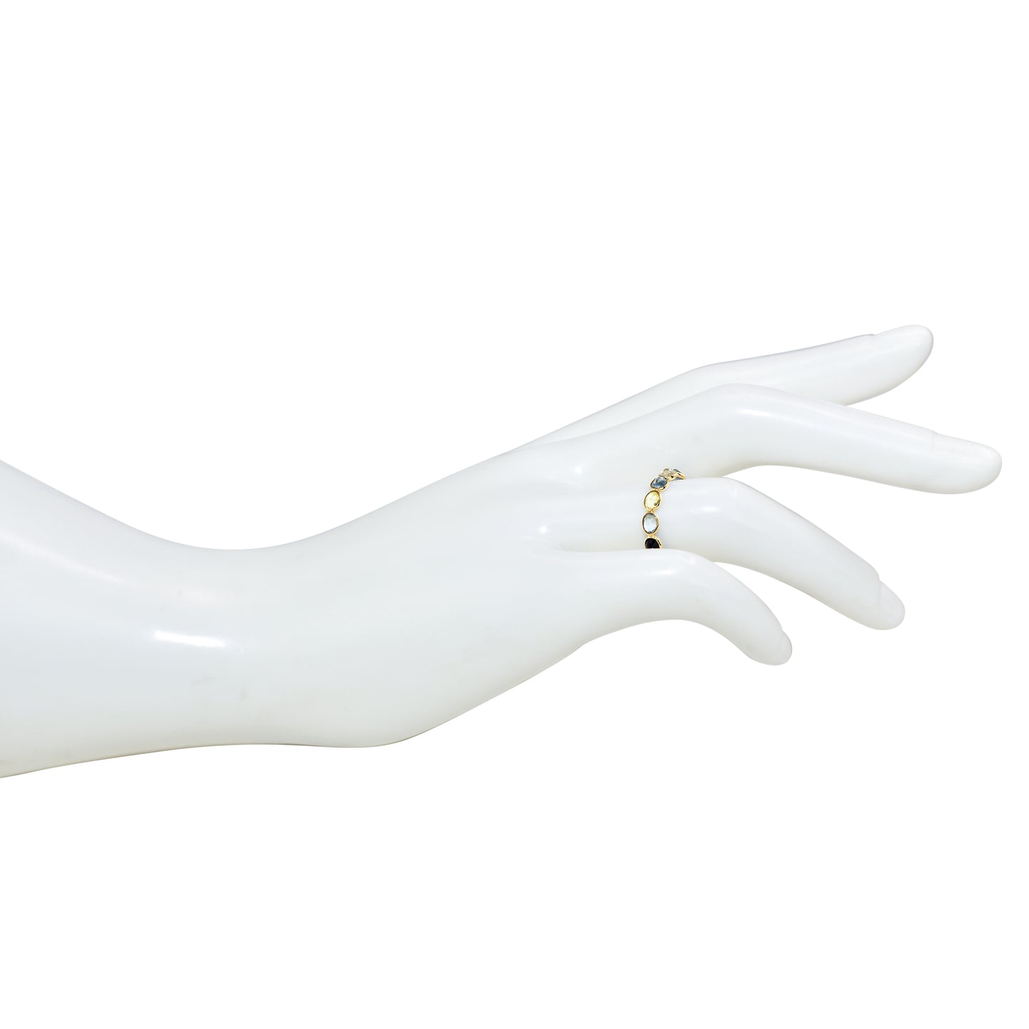 14k Oval Shape Single Row Bezel Ring
