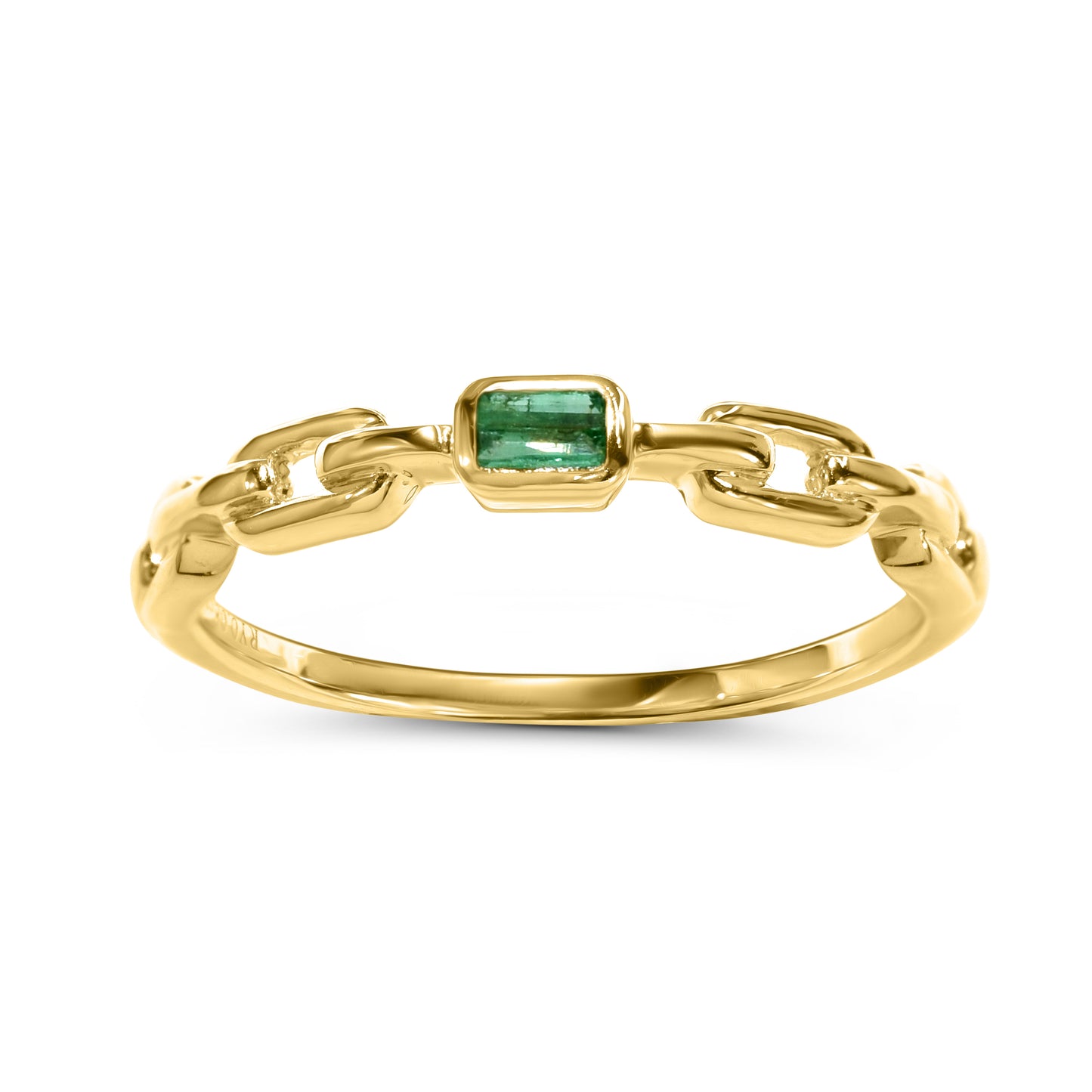 14k Chain Shape Sapphire Ring