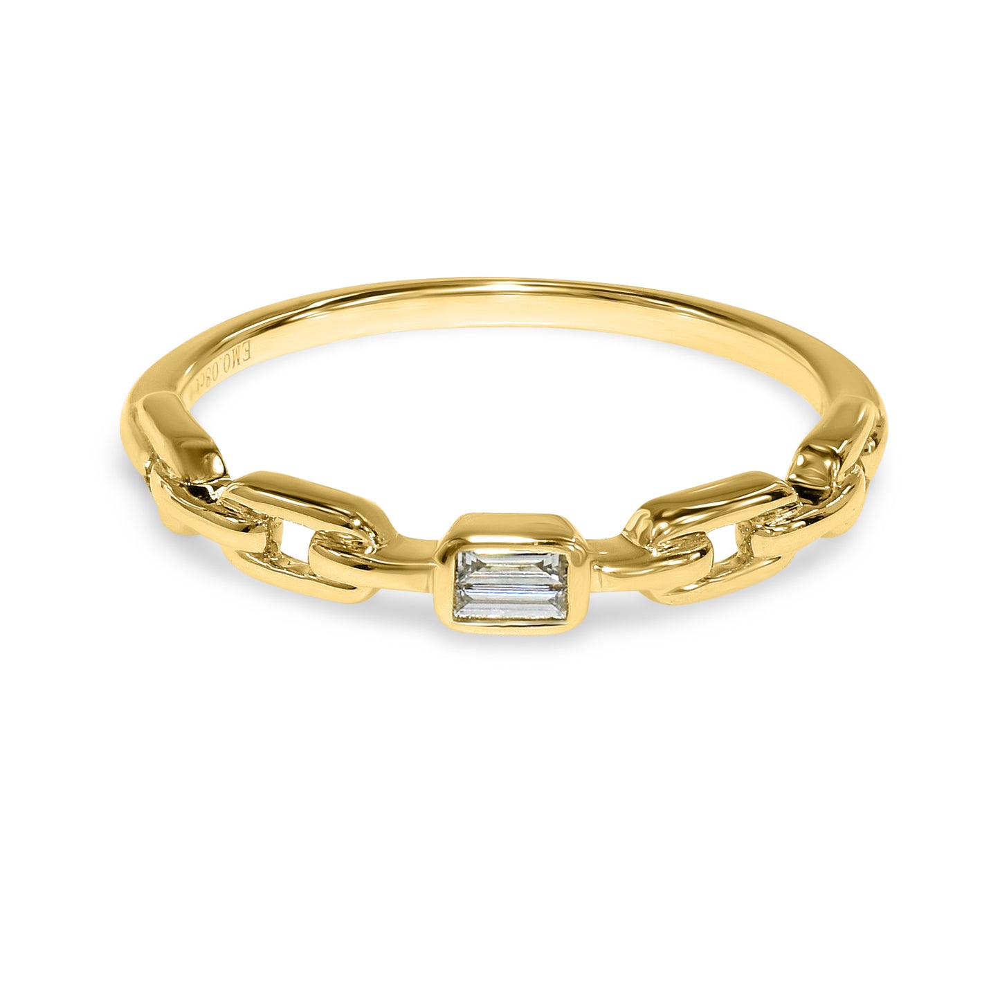 14k Chain Shape Sapphire Ring
