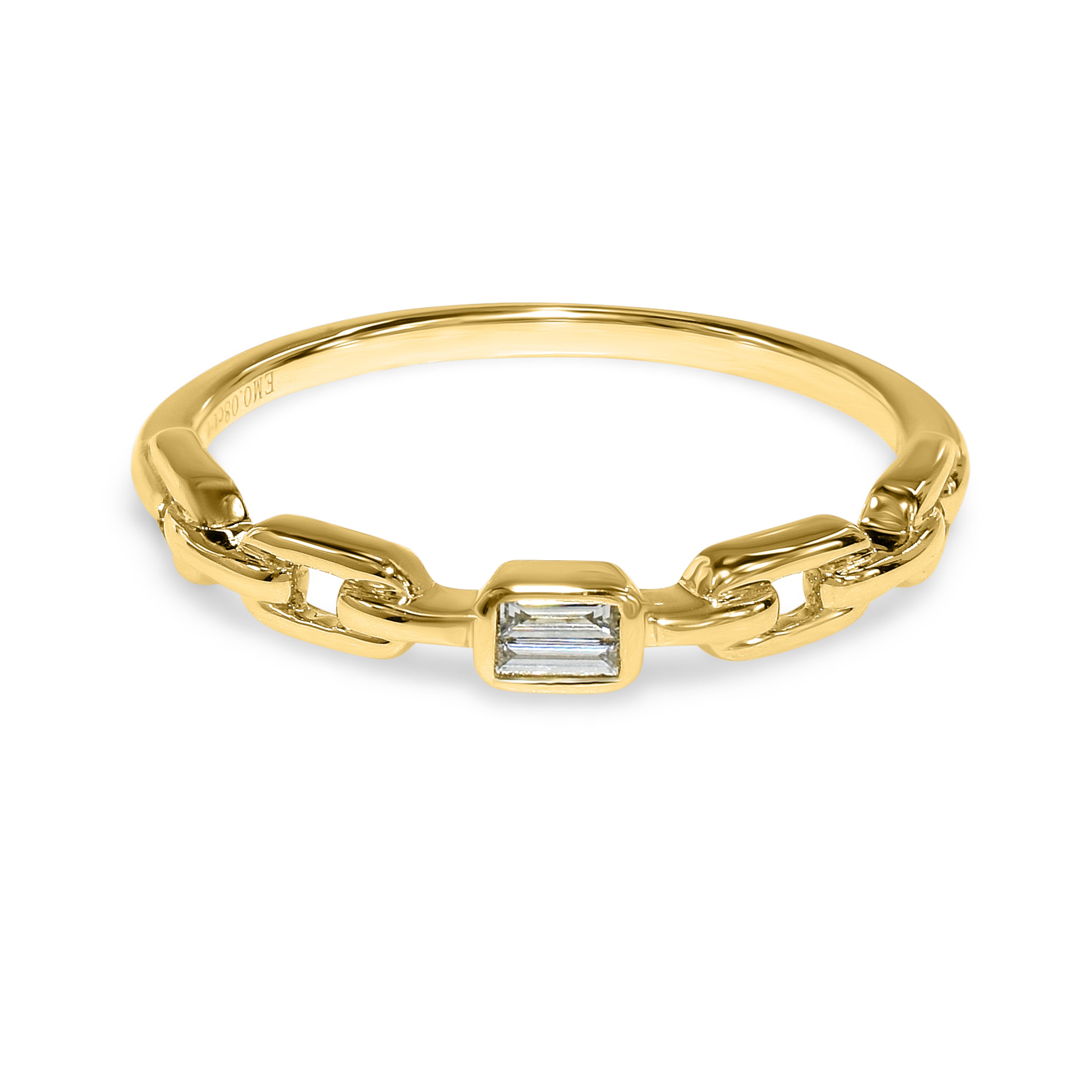 14k Chain Shape Sapphire Ring