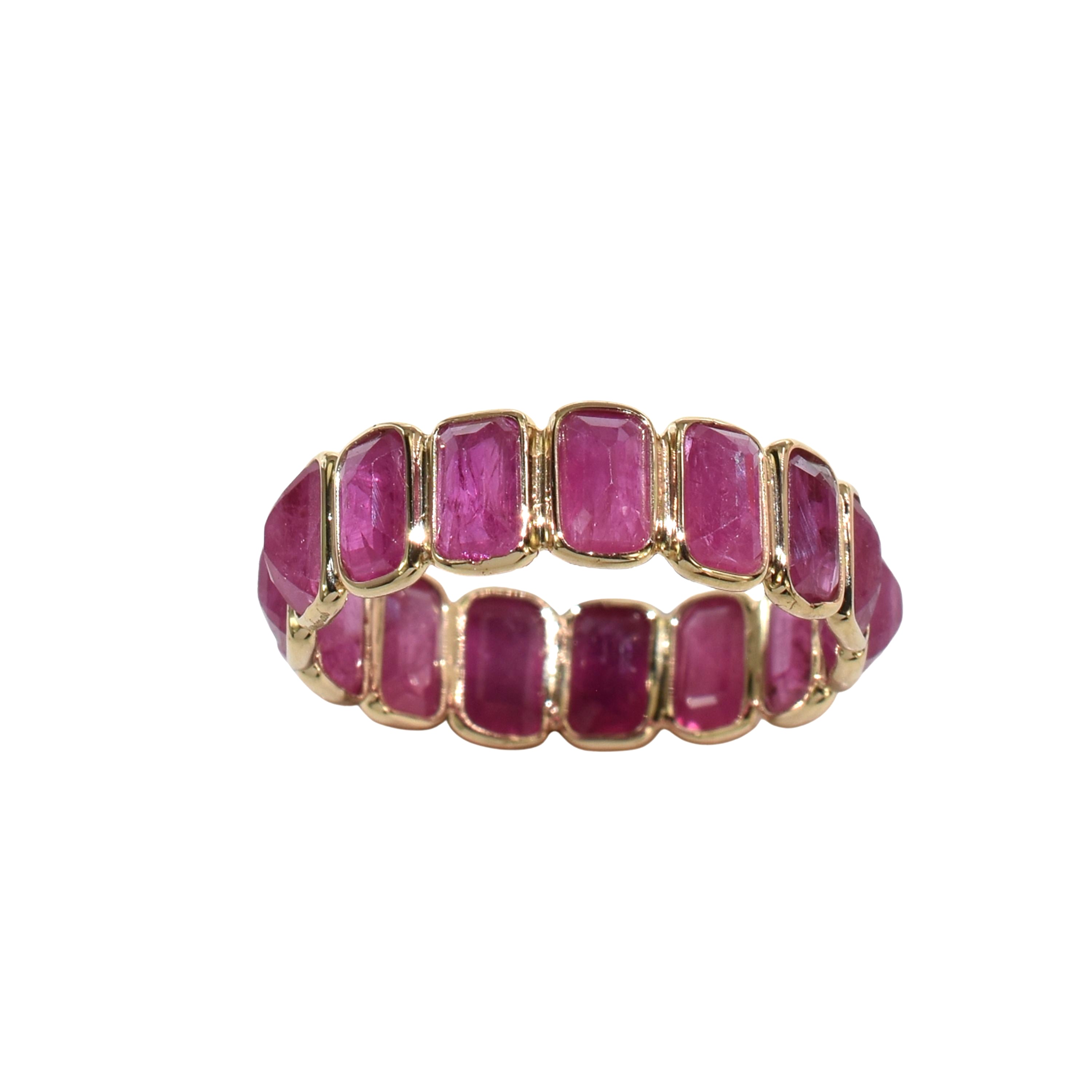14k Ruby Rectangle Shaped Ring