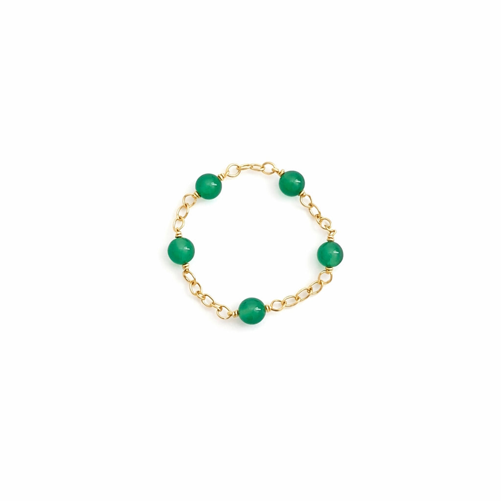 14k Gold Chain Stackable Ring