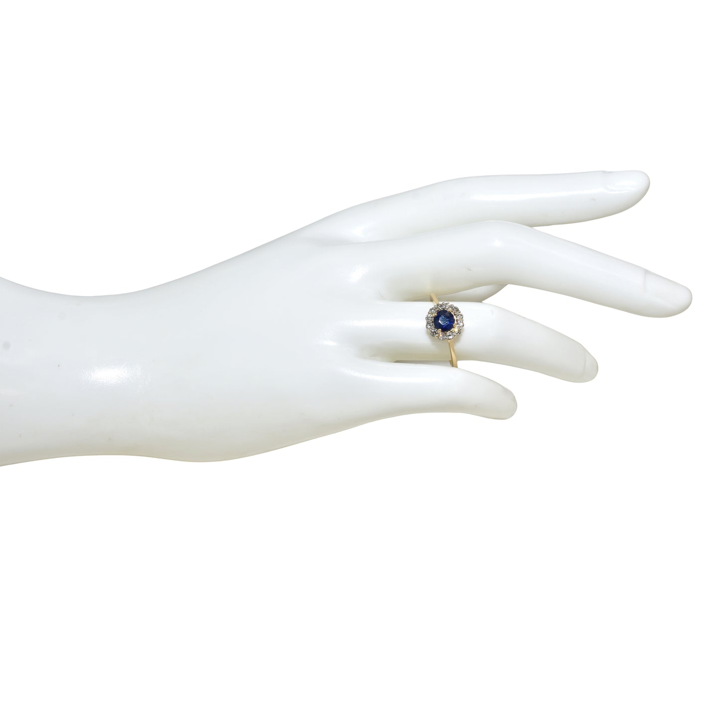 14k Sapphire Diamond Round Cut Ring
